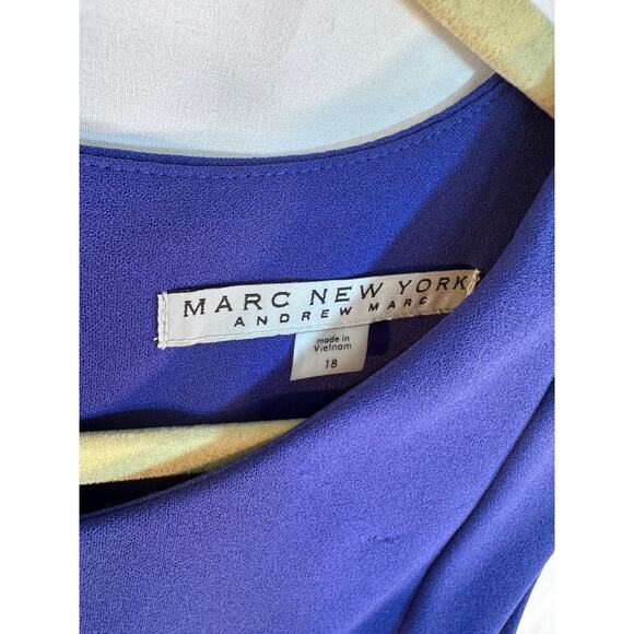 Marc New York Andrew Marc Royal Blue Sheath Dress Size 18 Petite (Tag Reads 14) - Picture 4 of 8
